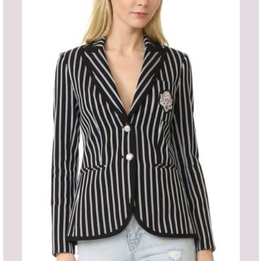 EUC Perfect Veronica Beard Women's Striped Notched Collar Blazer Size 4